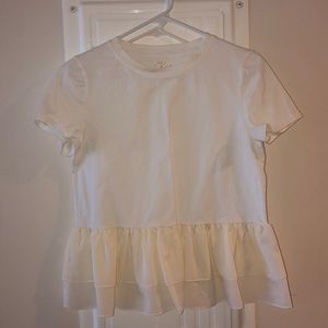 Cream Kate spade t shirt with ruffle